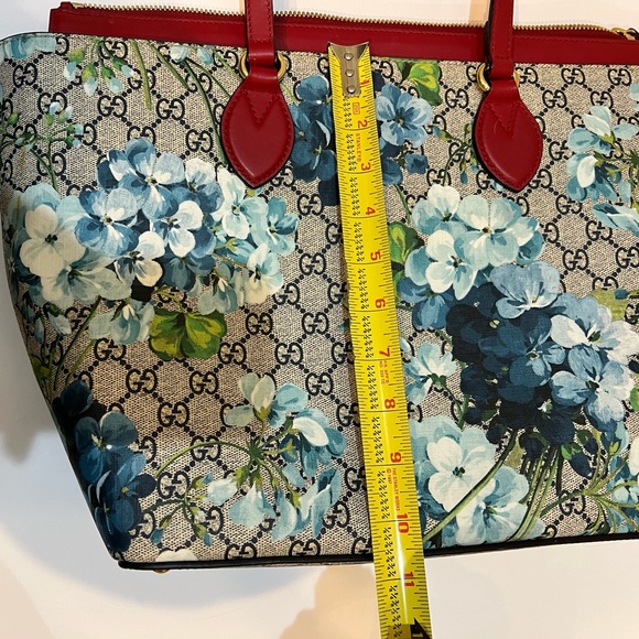 ** AUTHENTIC**Gucci GG Blooms Tote Multi Coated Canvas Fabric Bag - Picture 8 of 13